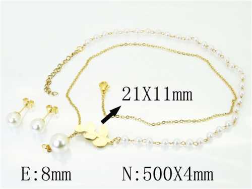 BC Wholesale Jewelry Sets 316L Stainless Steel Jewelry Earrings Necklace Sets NO.#BC71S0047ME