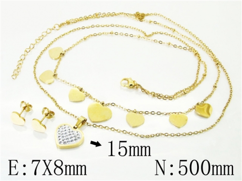 BC Wholesale Jewelry Sets 316L Stainless Steel Jewelry Earrings Necklace Sets NO.#BC89S0522OL