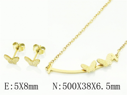 BC Wholesale Jewelry Sets 316L Stainless Steel Jewelry Earrings Necklace Sets NO.#BC71S0062KLW