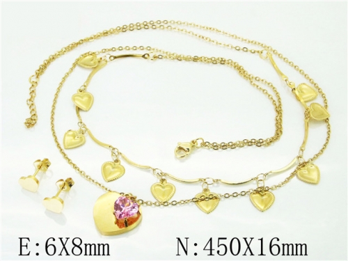 BC Wholesale Jewelry Sets 316L Stainless Steel Jewelry Earrings Necklace Sets NO.#BC71S0099HEL