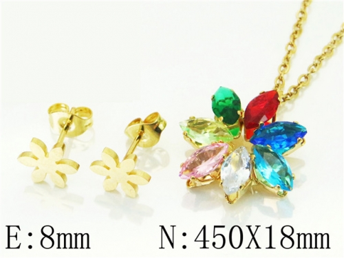 BC Wholesale Jewelry Sets 316L Stainless Steel Jewelry Earrings Necklace Sets NO.#BC71S0007NLB