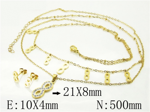 BC Wholesale Jewelry Sets 316L Stainless Steel Jewelry Earrings Necklace Sets NO.#BC89S0518OLV