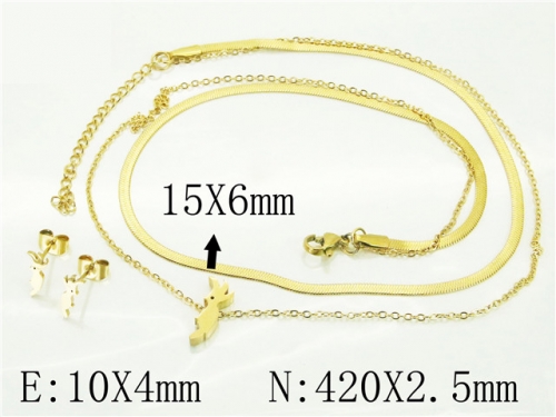 BC Wholesale Jewelry Sets 316L Stainless Steel Jewelry Earrings Necklace Sets NO.#BC92S0102HKD