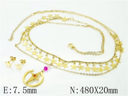 BC Wholesale Jewelry Sets 316L Stainless Steel Jewelry Earrings Necklace Sets NO.#BC71S0022HHS