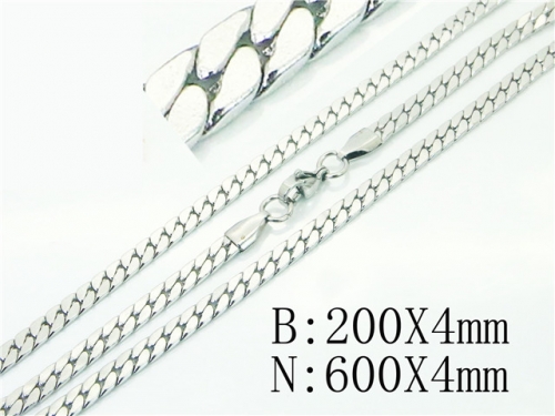 BC Wholesale Jewelry Sets Stainless Steel 316L Necklace Bracelet Set NO.#BC61S0645NL