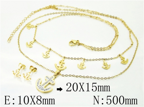 BC Wholesale Jewelry Sets 316L Stainless Steel Jewelry Earrings Necklace Sets NO.#BC89S0534OLA