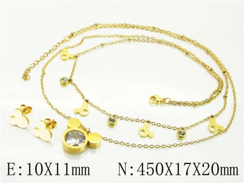 BC Wholesale Jewelry Sets 316L Stainless Steel Jewelry Earrings Necklace Sets NO.#BC71S0091HXL