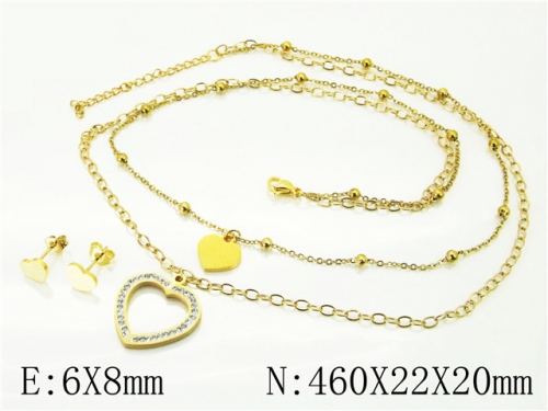 BC Wholesale Jewelry Sets 316L Stainless Steel Jewelry Earrings Necklace Sets NO.#BC71S0097HWL