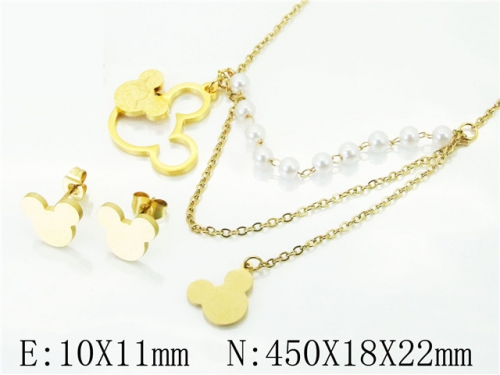 BC Wholesale Jewelry Sets 316L Stainless Steel Jewelry Earrings Necklace Sets NO.#BC71S0075MLD