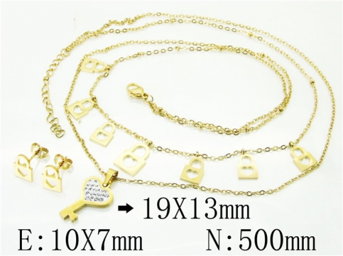 BC Wholesale Jewelry Sets 316L Stainless Steel Jewelry Earrings Necklace Sets NO.#BC89S0528OLR