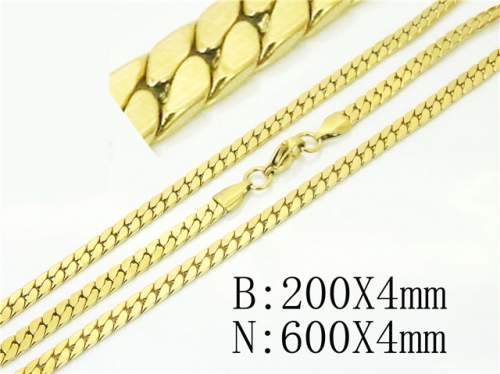 BC Wholesale Jewelry Sets Stainless Steel 316L Necklace Bracelet Set NO.#BC61S0646HID