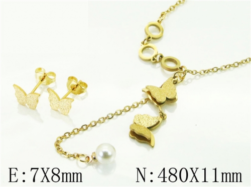 BC Wholesale Jewelry Sets 316L Stainless Steel Jewelry Earrings Necklace Sets NO.#BC71S0084NLD