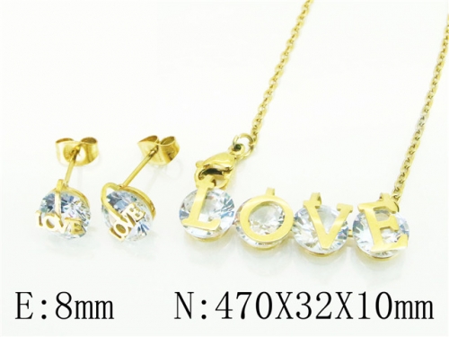 BC Wholesale Jewelry Sets 316L Stainless Steel Jewelry Earrings Necklace Sets NO.#BC64S1318HLS