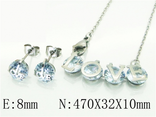 BC Wholesale Jewelry Sets 316L Stainless Steel Jewelry Earrings Necklace Sets NO.#BC64S1317HJF
