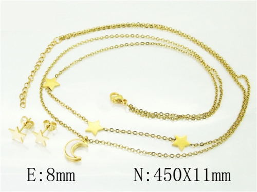 BC Wholesale Jewelry Sets 316L Stainless Steel Jewelry Earrings Necklace Sets NO.#BC71S0101PL