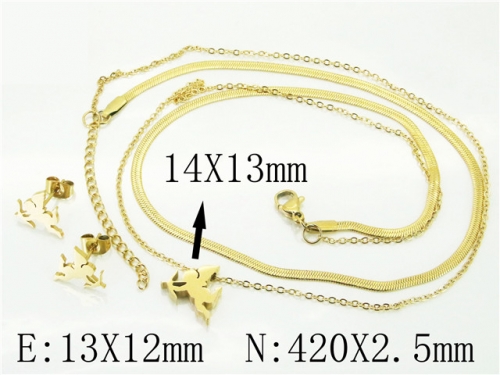 BC Wholesale Jewelry Sets 316L Stainless Steel Jewelry Earrings Necklace Sets NO.#BC92S0104HKS