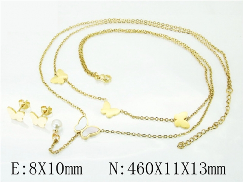 BC Wholesale Jewelry Sets 316L Stainless Steel Jewelry Earrings Necklace Sets NO.#BC71S0068PL