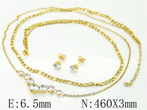 BC Wholesale Jewelry Sets 316L Stainless Steel Jewelry Earrings Necklace Sets NO.#BC71S0074PLF