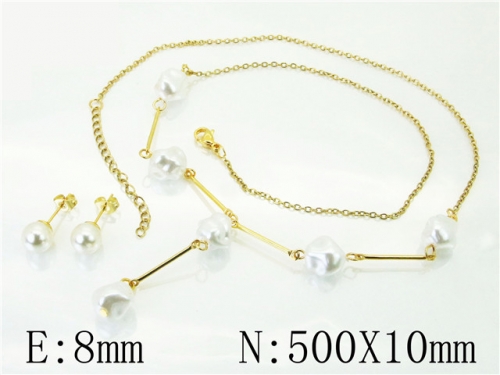 BC Wholesale Jewelry Sets 316L Stainless Steel Jewelry Earrings Necklace Sets NO.#BC71S0045NLE