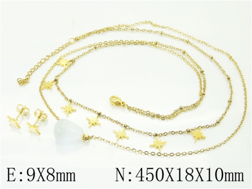 BC Wholesale Jewelry Sets 316L Stainless Steel Jewelry Earrings Necklace Sets NO.#BC71S0103PLQ