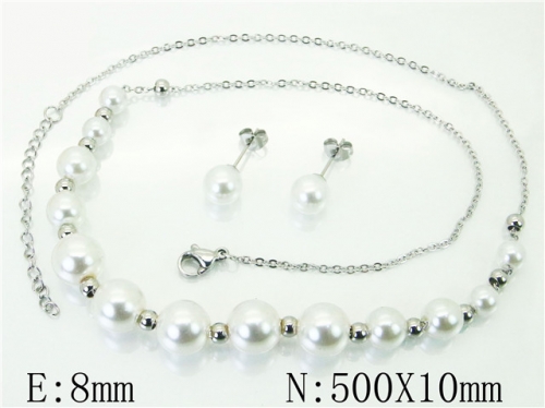 BC Wholesale Jewelry Sets 316L Stainless Steel Jewelry Earrings Necklace Sets NO.#BC59S2491MLF