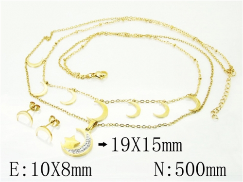 BC Wholesale Jewelry Sets 316L Stainless Steel Jewelry Earrings Necklace Sets NO.#BC89S0535OLW
