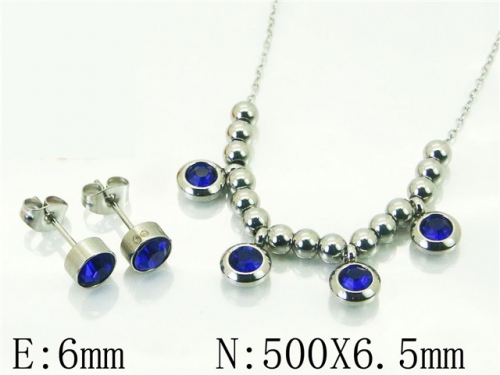 BC Wholesale Jewelry Sets 316L Stainless Steel Jewelry Earrings Necklace Sets NO.#BC91S1514PD