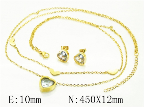 BC Wholesale Jewelry Sets 316L Stainless Steel Jewelry Earrings Necklace Sets NO.#BC71S0080OLR