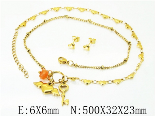 BC Wholesale Jewelry Sets 316L Stainless Steel Jewelry Earrings Pendants Sets NO.#BC21S0390HPS