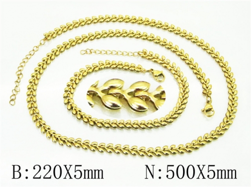 BC Wholesale Jewelry Sets Stainless Steel 316L Necklace & Bracelet Set NO.#BC70S0508HHZ