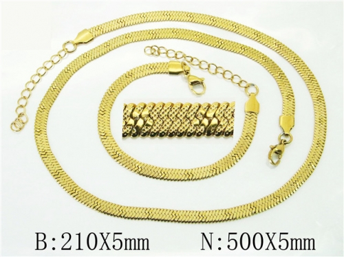 BC Wholesale Jewelry Sets Stainless Steel 316L Necklace & Bracelet Set NO.#BC40S0524HIL