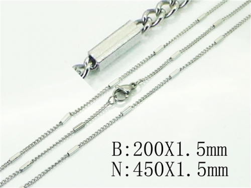 BC Wholesale Jewelry Sets Stainless Steel 316L Necklace & Bracelet Set NO.#BC70S0518JL