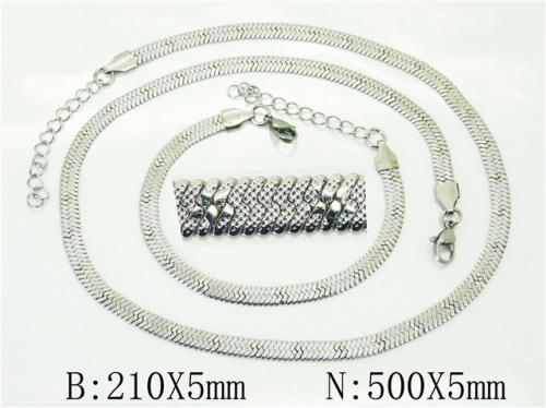 BC Wholesale Jewelry Sets Stainless Steel 316L Necklace & Bracelet Set NO.#BC40S0523OL