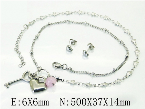 BC Wholesale Jewelry Sets 316L Stainless Steel Jewelry Earrings Pendants Sets NO.#BC21S0383HNW