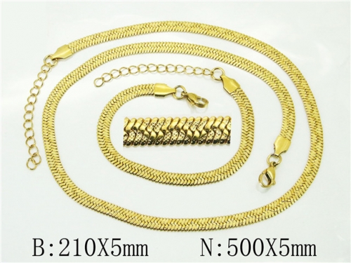 BC Wholesale Jewelry Sets Stainless Steel 316L Necklace & Bracelet Set NO.#BC40S0528HIL