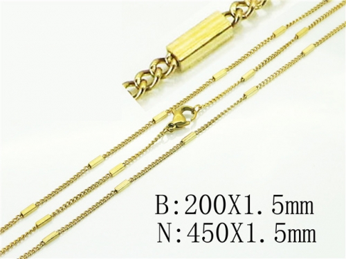 BC Wholesale Jewelry Sets Stainless Steel 316L Necklace & Bracelet Set NO.#BC70S0519LS