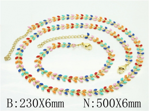 BC Wholesale Jewelry Sets Stainless Steel 316L Necklace & Bracelet Set NO.#BC39S0101HHA