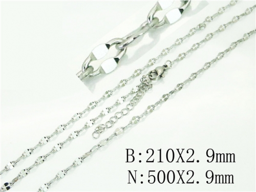 BC Wholesale Jewelry Sets Stainless Steel 316L Necklace & Bracelet Set NO.#BC70S0511ILT