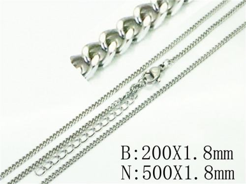 BC Wholesale Jewelry Sets Stainless Steel 316L Necklace & Bracelet Set NO.#BC70S0524ILV