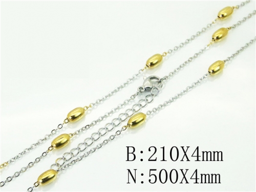 BC Wholesale Jewelry Sets Stainless Steel 316L Necklace & Bracelet Set NO.#BC70S0517MW