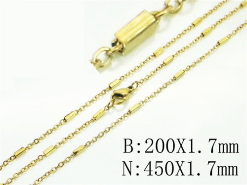 BC Wholesale Jewelry Sets Stainless Steel 316L Necklace & Bracelet Set NO.#BC70S0522LE
