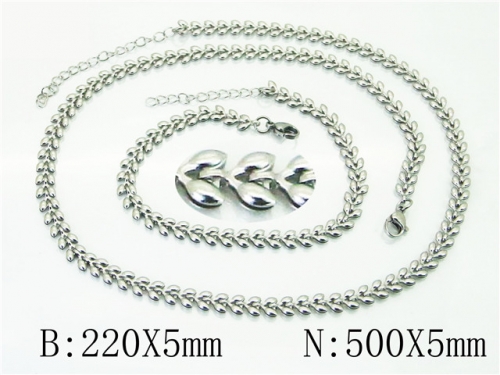BC Wholesale Jewelry Sets Stainless Steel 316L Necklace & Bracelet Set NO.#BC70S0507NS