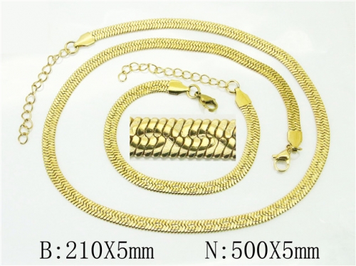 BC Wholesale Jewelry Sets Stainless Steel 316L Necklace & Bracelet Set NO.#BC40S0526HI5