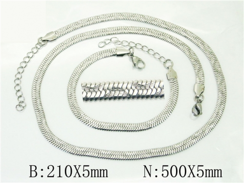 BC Wholesale Jewelry Sets Stainless Steel 316L Necklace & Bracelet Set NO.#BC40S0529OLC