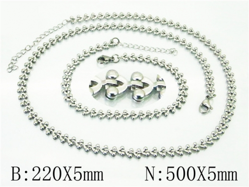 BC Wholesale Jewelry Sets Stainless Steel 316L Necklace & Bracelet Set NO.#BC70S0509NS