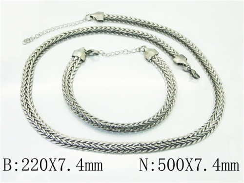 BC Wholesale Jewelry Sets Stainless Steel 316L Necklace & Bracelet Set NO.#BC70S0506HMF