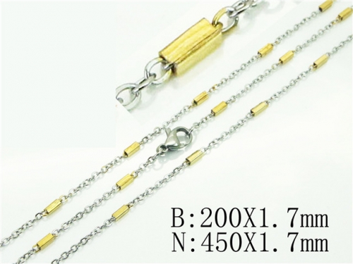 BC Wholesale Jewelry Sets Stainless Steel 316L Necklace & Bracelet Set NO.#BC70S0523ME