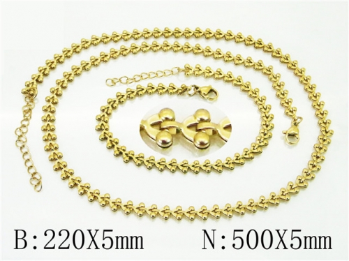 BC Wholesale Jewelry Sets Stainless Steel 316L Necklace & Bracelet Set NO.#BC70S0510HHE