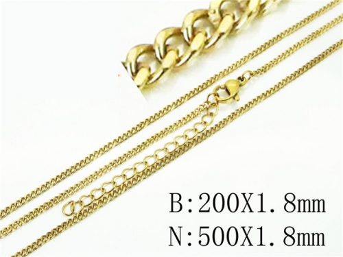 BC Wholesale Jewelry Sets Stainless Steel 316L Necklace & Bracelet Set NO.#BC70S0525KX