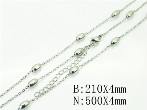 BC Wholesale Jewelry Sets Stainless Steel 316L Necklace & Bracelet Set NO.#BC70S0515JL